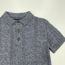 Load image into Gallery viewer, Boys Next, navy marle knitted cotton polo shirt top, EUC, size 5,  