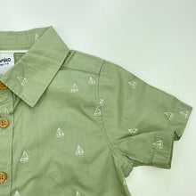 Load image into Gallery viewer, Boys Anko, sage cotton short sleeve shirt, EUC, size 2,  