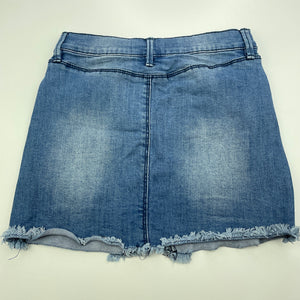 Girls Cotton On, blue stretch denim skirt, adjustable, L: 29cm, GUC, size 7,  