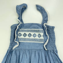 Load image into Gallery viewer, Girls Cotton On, chambray cotton casual summer dress, GUC, size 6, L: 65cm