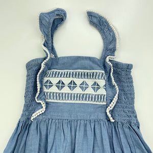 Girls Cotton On, chambray cotton casual summer dress, GUC, size 6, L: 65cm