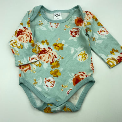 Girls Baby Berry, floral cotton bodysuit / romper, FUC, size 00,  