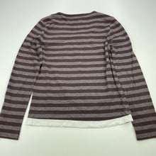 Load image into Gallery viewer, Girls Target, brown stripe long sleeve top, FUC, size 10,  