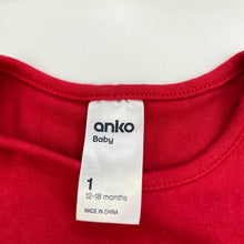 Load image into Gallery viewer, Girls Anko, red Christmas bodysuit / romper plus headband, EUC, size 1,  