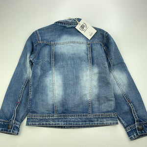 Boys BABAHLU, distressed denim jacket, poppers, NEW, size 4,  