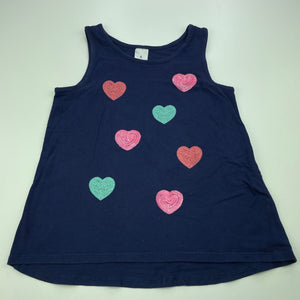 Girls Target, navy stretchy singlet / tank top, sequins, FUC, size 6,  