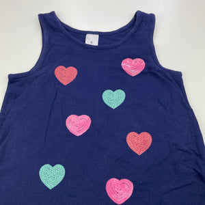 Girls Target, navy stretchy singlet / tank top, sequins, FUC, size 6,  