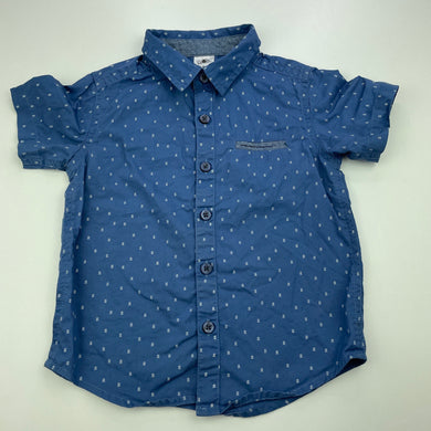 Boys H&T, blue cotton short sleeve shirt, FUC, size 2,  