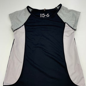 Girls Cotton On, black & grey sports / activewear top, GUC, size 5-6,  