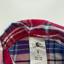 Load image into Gallery viewer, Boys H&amp;T, checked spliced shirt / top, FUC, size 1,  