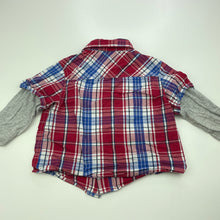 Load image into Gallery viewer, Boys H&amp;T, checked spliced shirt / top, FUC, size 1,  