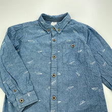 Load image into Gallery viewer, Boys Target, cotton long sleeve shirt, paper planes, GUC, size 6,  