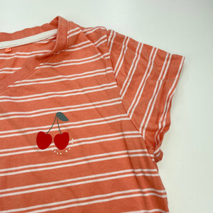 Girls Target, organic cotton t-shirt / top, cherries, EUC, size 12,  