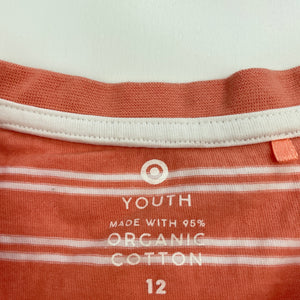 Girls Target, organic cotton t-shirt / top, cherries, EUC, size 12,  