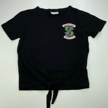 Load image into Gallery viewer, Girls RIVERDALE, black cotton tie front t-shirt / top, EUC, size 10,  