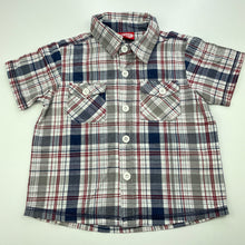 Load image into Gallery viewer, Boys Candy Stripes, checked lightweight cotton short sleeve shirt, EUC, size 1,  