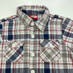 Boys Candy Stripes, checked lightweight cotton short sleeve shirt, EUC, size 1,  