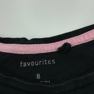 Girls Favourites, black cotton t-shirt / top, GUC, size 8,  
