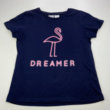 Load image into Gallery viewer, Girls B Collection, navy pyjama t-shirt / top, flamingo, GUC, size 10,  