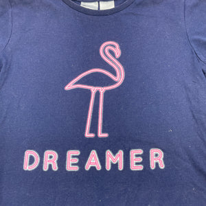 Girls B Collection, navy pyjama t-shirt / top, flamingo, GUC, size 10,  