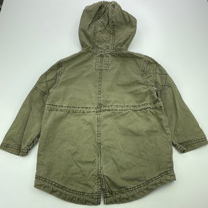 unisex Cotton On, khaki cotton jacket / coat, zip & poppers, FUC, size 3,  