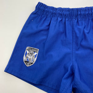 unisex NRL Supporter, Canterbury Bulldogs rugby shorts elasticated, FUC, size 8,  