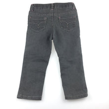 Load image into Gallery viewer, Girls Cherokee, grey stretch denim jeans, silver glitter, FUC, size 2