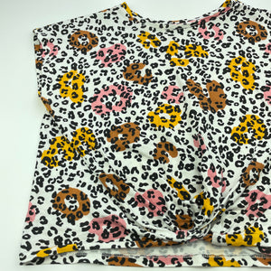 Girls Mango, animal print cotton twist front top, FUC, size 10,  