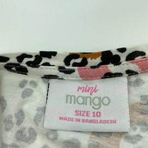 Girls Mango, animal print cotton twist front top, FUC, size 10,  