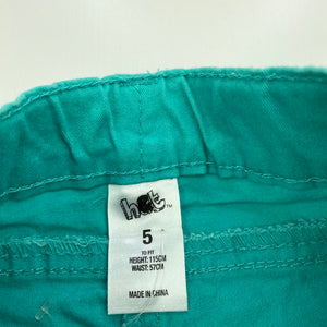 Girls H&T, stretch cotton pants, adjustable, Inside leg: 49cm, FUC, size 5,  