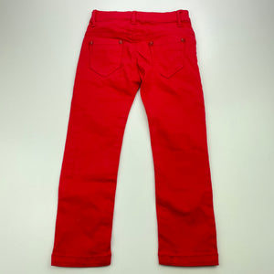 Girls Miss Image, red stretch cotton pants, adjustable, Inside leg: 39.5cm, EUC, size 3,  