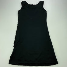 Load image into Gallery viewer, Girls YD, black stretchy ruffle party dress, armpit to armpit: 30cm, FUC, size 8-9, L: 63cm