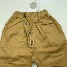 Load image into Gallery viewer, Boys KOREA KIDS, brown casual pants, elasticated, Inside leg: 27cm, NEW, size 1,  