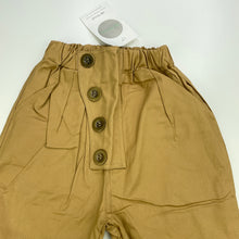 Load image into Gallery viewer, Boys KOREA KIDS, brown casual pants, elasticated, Inside leg: 34.5cm, NEW, size 3,  