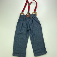 Load image into Gallery viewer, Boys Milk Threads, lightweight denim pants, elasticated, braces, Inside leg: 27cm, NEW, size 1,  