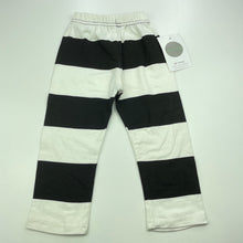 Load image into Gallery viewer, unisex Milk Threads, black &amp; white stripe leggings, elasticated, Inside leg: 29cm, NEW, size 1,  