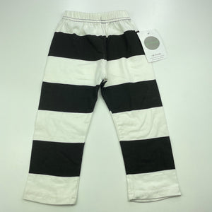 unisex Milk Threads, black & white stripe leggings, elasticated, Inside leg: 29cm, NEW, size 1,  