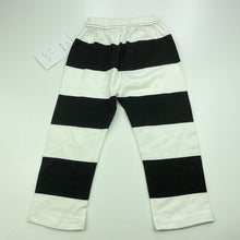 Load image into Gallery viewer, unisex Milk Threads, black &amp; white stripe leggings, elasticated, Inside leg: 29cm, NEW, size 1,  