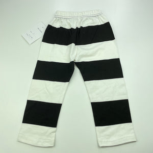 unisex Milk Threads, black & white stripe leggings, elasticated, Inside leg: 29cm, NEW, size 1,  