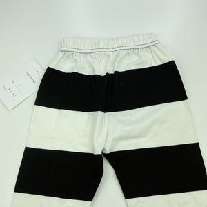 unisex Milk Threads, black & white stripe leggings, elasticated, Inside leg: 29cm, NEW, size 1,  