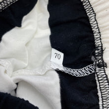 Load image into Gallery viewer, unisex Milk Threads, black &amp; white stripe leggings, elasticated, Inside leg: 21.5cm, NEW, size 00,  