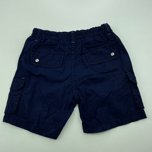 Boys Sprout, navy lightweight cotton shorts, adjustable, EUC, size 0,  