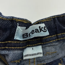 Load image into Gallery viewer, Boys Breakers, dark denim shorts, adjustable, EUC, size 1,  