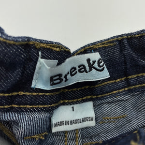 Boys Breakers, dark denim shorts, adjustable, EUC, size 1,  