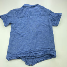 Load image into Gallery viewer, Boys B Collection, blue cotton / linen short sleeve shirt, GUC, size 7,  