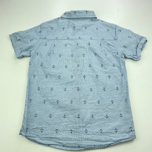 Boys KID, blue cotton short sleeve shirt, FUC, size 5,  