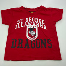 Load image into Gallery viewer, unisex NRL Supporter, St George Dragons cotton t-shirt / top, EUC, size 2,  
