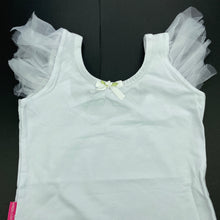 Load image into Gallery viewer, Girls Silkily, white bodysuit, tulle trim, NEW, size 6,  