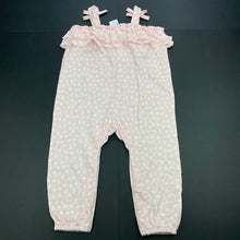 Load image into Gallery viewer, Girls Anko, pink &amp; white cotton romper / jumpsuit, NEW, size 0,  