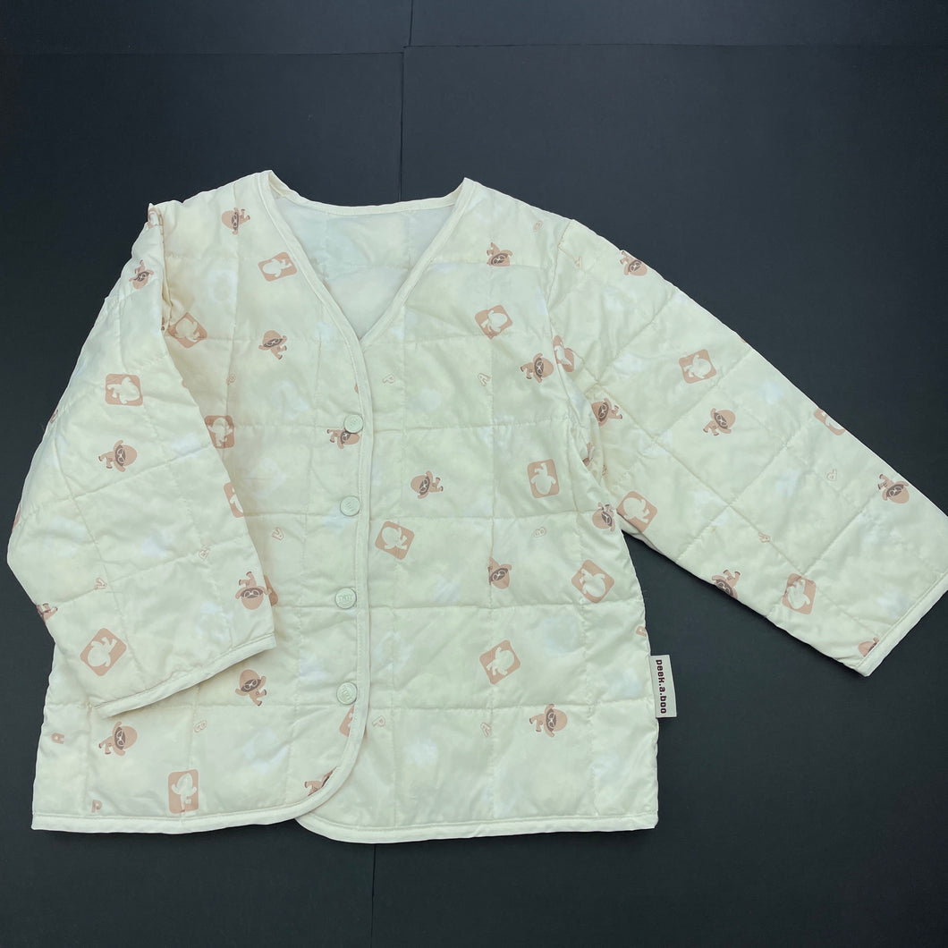 Girls Peek-a-boo, lightweight feather filled jacket, armpit to armpit: 34cm, FUC, size 3-4,  